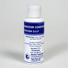 Benzoin Tincture USP 2 fl oz disp. Bottle by Geritrex Corporation  ID 54162-0100-02